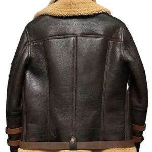 Belted-Cuffs-Collar-Brown-Shearling-Jacket-Back