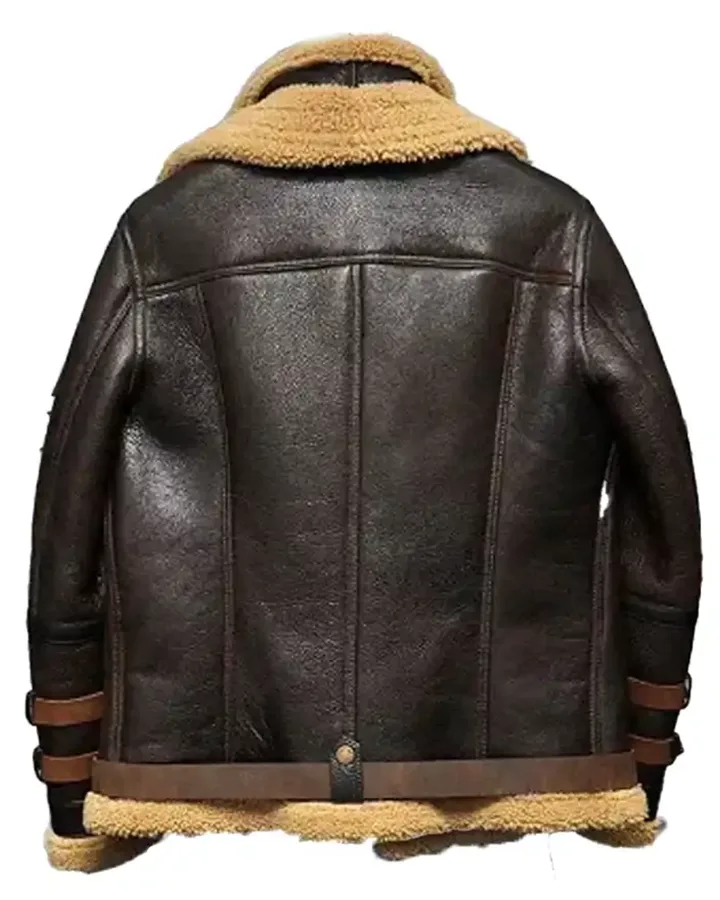 Belted-Cuffs-Collar-Brown-Shearling-Jacket-Back Belted-Cuffs-Collar-Brown-Shearling-Jacket-Back