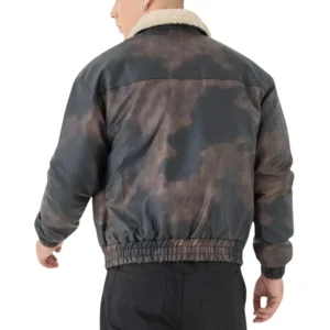 Men Fur Collar Brown Sheepskin Jacket